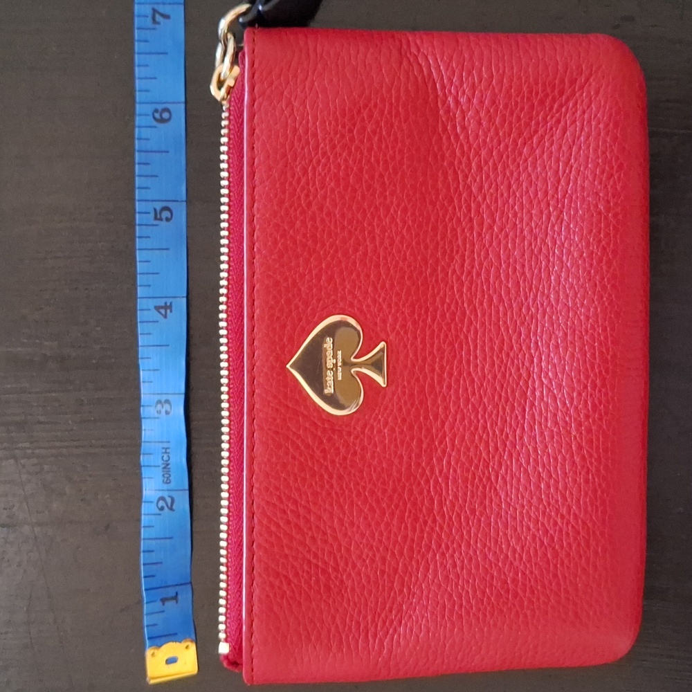 Kate Spade Red Wristlet Clutch with Gold Accent